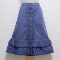 ブルー系裾フリルスカート【4(L)】