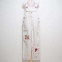 生成ペアくま刺繍オーバーオール