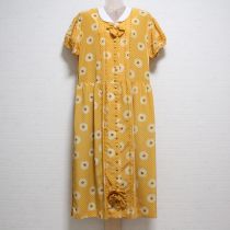 黄ドット雛菊ポリワンピース
