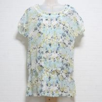 ブルー系花柄シフォンチュニック【3(9号)】