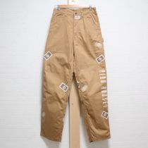 ベージュ雛菊ワッペンパンツ【M】
