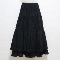 黒レイヤー風ピコフリルローンスカート【S】