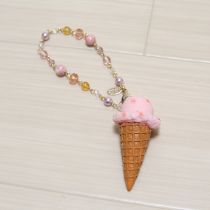 ピンクアイスクリームバッグチャーム