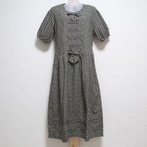 黒水玉リボンワンピース