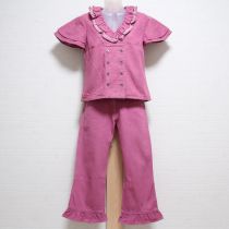 ピンクフリル使いデニムパンツスーツ