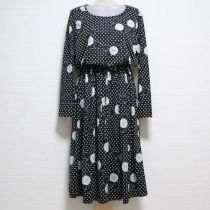 黒ドットカメリアロゴリボンカットソーチュニックワンピース【3(9号)】