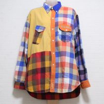 オレンジ系チェックネルシャツ【M】