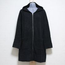 黒ふわもこロングパーカー
