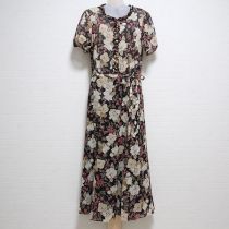 黒ガーデニアシフォンワンピース【S】