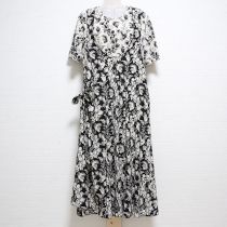 黒シルエットフラワーワンピースセット