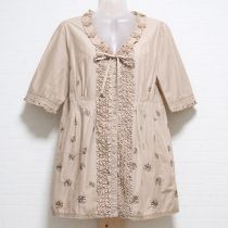ベージュ花刺繍チュニック【11号】