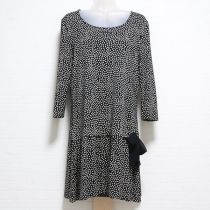 黒シルクブレンド水玉カットソーチュニック【11号】