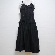 黒リボンキャミソールローンワンピース