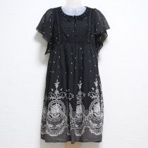 黒アンティークレースプリントチュニック【9号】