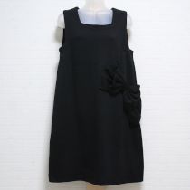 黒リボン使いカットソーチュニック