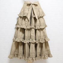 ベージュピコフリル段々オーバースカート