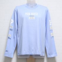 水色ワールドロゴ長Tシャツ【M】
