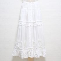 白ハートピコフリルローンスカート
