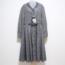 黒系グレンチェックシャツワンピース