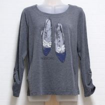 グレーシューズプリント長Tシャツ【3(9号)】
