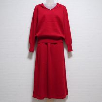 赤セーラーニットセーター&スカート