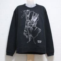 黒ブロカントプリントトレーナー