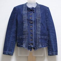 紺デニムリボン付きジャケット