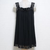 黒花モチーフカットソーチュニック【9号】