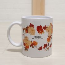 白薔薇柄マグカップ