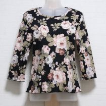 黒薔薇柄カットソー