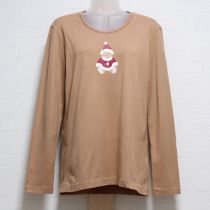 ベージュサンタくま長Tシャツ