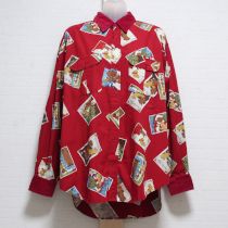 赤クリスマスカードくまシャツ