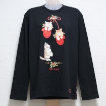 黒HollyKittenプリント長Tシャツ【M】