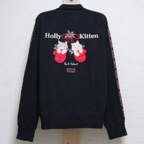 黒HollyKitten刺繍スウェットカーディガン【L】