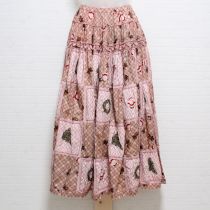 ピンク系チェック&サンタパッチワークスカート