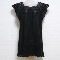 黒レース使いニットチュニック【9号】