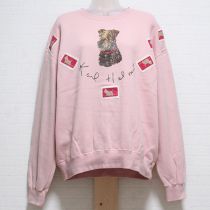 ピンクテリアプリント&ワッペントレーナー
