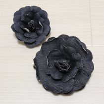 紺デニム薔薇コサージュセット