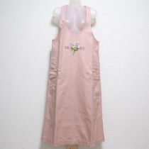 ピンク白つめ草刺繍ジャンパースカート