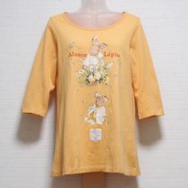 山吹色アルザスラパン七分袖Tシャツ【M】