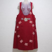 赤ホワイトフロックス刺繍ジャンパースカート