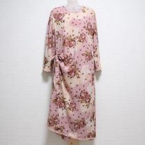 ピンクレースと薔薇ジョーゼットワンピース