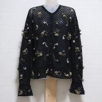 黒すみれモチーフカーディガン