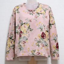 ピンク薔薇ブーケプリント長Tシャツ