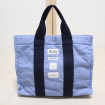 水色ロゴパッチトートバッグ