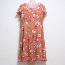 オレンジ薔薇チュニックワンピース
