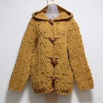 からしカラーネップフード付きカーディガン