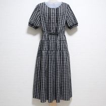 黒レース使いチェックワンピース