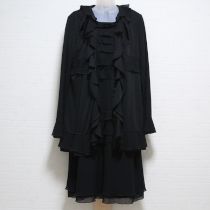 黒フリルカーディガン&段々ワンピース【11号】