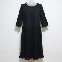 黒レース使いカットソーワンピース